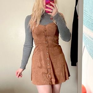 Forever21 Tan Faux Suede Dress
